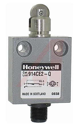 Honeywell 914CE Endschalter, Rollenstößel, 1-poliger Wechsler, Schließer/Öffner, IP66, IP67, IP68, Zinkdruckguss, 5A