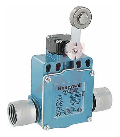 Honeywell GLE Endschalter, Rollenhebel, 2-poliger Wechsler, 2 Schließer/2 Öffner, IP 66, Zinkdruckguss, 10A Anschluss
