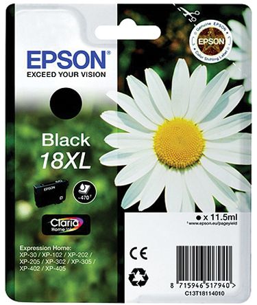 Epson 18XL Druckerpatrone Für Patrone Schwarz 1 Stk./Pack Seitenertrag 470