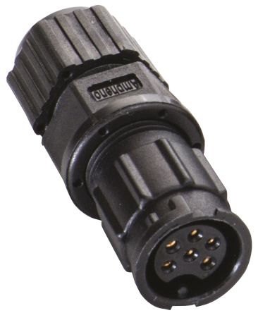 Amphenol Industrial Circular Connector, 6 Contacts, Panel Mount, Socket, Female, IP67, Ceres Series