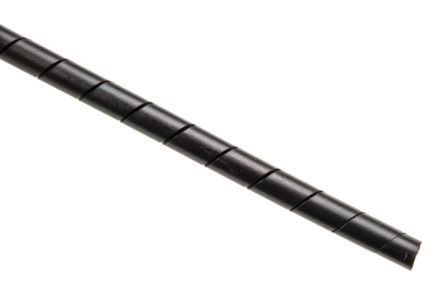 RS PRO PE缠绕管, 10m长, 最大捆束35mm, 黑色