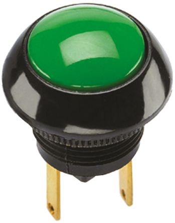 Otto Interruptor De Botón Pulsador, Color De Botón Verde, SPDT, Acción Momentánea, 4 A A 28 V Dc, 25V Dc, Montaje En