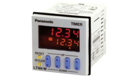 Panasonic Panel Mount Timer Relay, 12 → 24V Dc, 2-Contact, 99.99 S → 9999h, SPDT