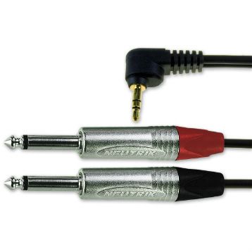 Van Damme Aux Kabel, Stereo-Jack, 3,5 Mm / RCA X 2 Stecker Stecker L. 3m Schwarz
