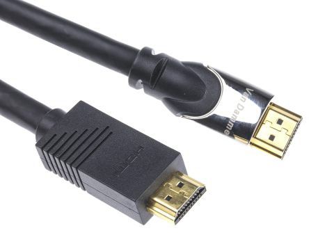Van Damme HDMI-Kabel A HDMI Ethernet Stecker B HDMI Ethernet Stecker, 15m, Schwarz