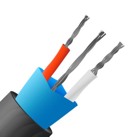 RS PRO Cable De Extensión Para Termopares Tipo J, Temp. Máx. +105°C, Long. 200m, Aislamiento De PVC Mylar