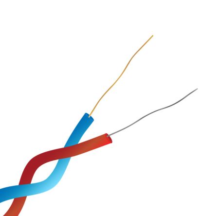RS PRO Cable De Extensión Para Termopares Tipo T, Temp. Máx. +260°C, Long. 50m, Aislamiento De Perfluoroalcano (PFA)