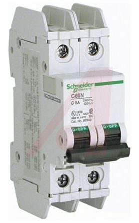 Schneider Electric C60 Motorleistungsschalter Typ C, Pol 2 15A 120 → 240V, Abschaltvermögen 10 KA Eff @