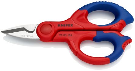 Knipex Handwerkerschere Edelstahl 155 Mm, Zweikomponenten-Griffe-Griff
