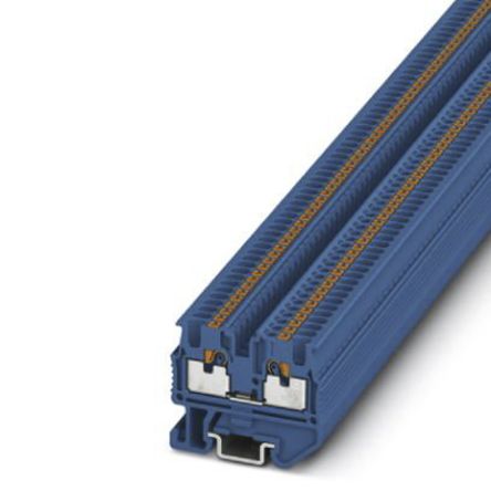 Phoenix Contact MPT 1.5/S BU Series Blue Feed Through Terminal Block, 1.5mm², Single-Level, Push In Termination