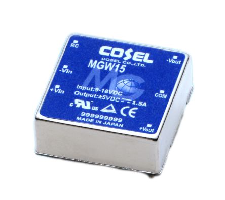 Cosel DC/DC-Wandler 15.6W 18→ 36 V Dc IN, ±12V Dc OUT / 650mA 1.5kV Dc Isoliert
