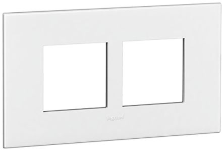 Legrand Lichtschalterabdeckung Weiß Polycarbonat 2 Ausbrüche H. 157mm B. 92mm