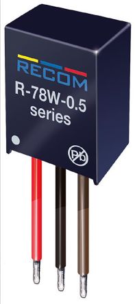 Recom 开关稳压器, R-78W-0.5 系列, 5V 直流输出, 6.5 → 32V 直流输入, 额定功率 2.5W
