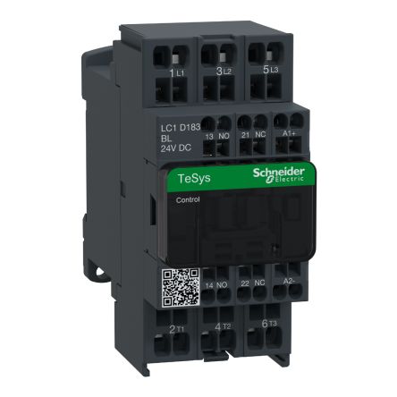 Schneider Electric Contattore, Serie LC1D, 3 Poli, 3 NA, 18 A, 7,5 KW, Bobina 24 V C.c.