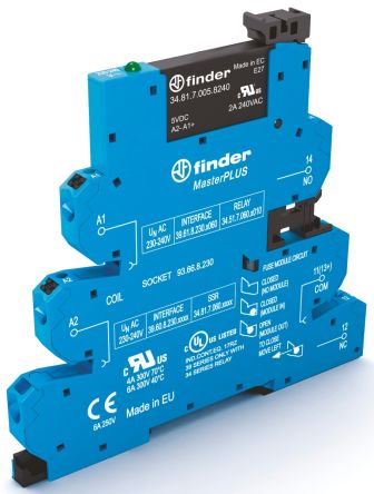 Finder Series 39 Halbleiter-Interfacerelais, 6 A Max., DIN-Schienen 19,2 V Min. 24 V Dc Max. / 26,4 V Max. DC