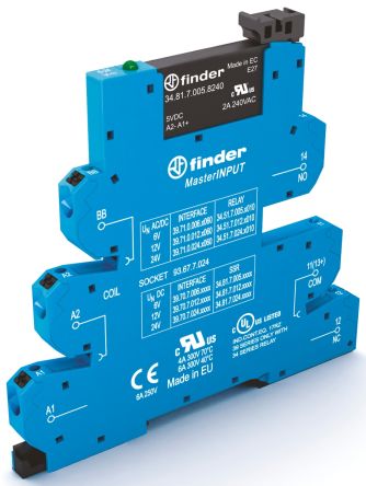 Finder Series 39 Halbleiter-Interfacerelais, 2 A Max., DIN-Schienen 9,6 V Min. 24 V Dc Max. / 13,2 V Max. DC