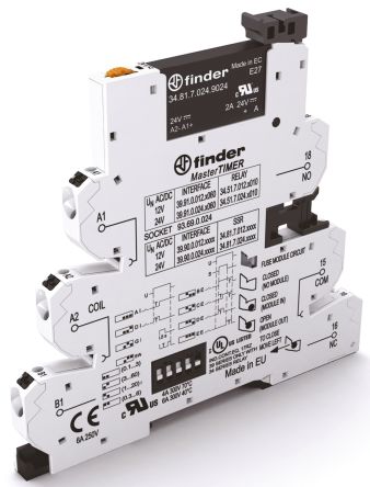 Finder Series 39 Halbleiter-Interfacerelais, 2 A Max., DIN-Schienen 9,6 V Min. 24 V Dc Max. / 13,2 V Max. DC