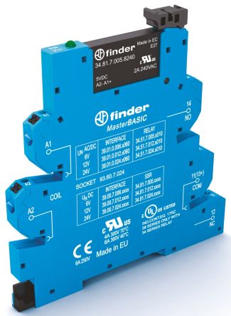 Finder Series 39 Halbleiter-Interfacerelais, 6 A Max., DIN-Schienen 184 V Min. 24 V Dc Max. / 264 V Max. DC