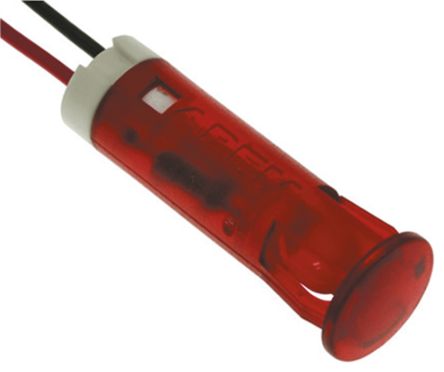 APEM Blink-LED Schalttafel-Anzeigelampe Rot 12V Dc, Montage-Ø 8mm, Leiter