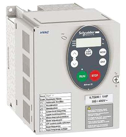 Schneider Electric ALTIVAR 21, 3-Phasen Frequenzumrichter 0,75 KW, 230 V Ac / 2,7 A @ 240 V Ac, 3,3 A @ 208 V Ac 0.5