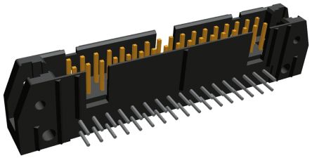 TE Connectivity AMP-LATCH Leiterplatten-Stiftleiste Gewinkelt, 34-polig / 2-reihig, Raster 2.54mm, Kabel-Platine,
