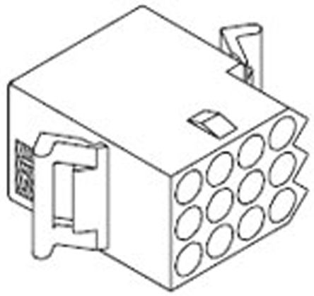 Molex Boitier De Connecteur Femelle Femelle, 12 Contacts Sur 3 Rangs, Pas 5.03mm, Droit, Montage Sur Câble, Série 1360