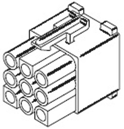 Molex STANDARD .093 Steckverbindergehäuse Stecker 6.7mm, 9-polig / 3-reihig Gerade, Kabelmontage Für 1973, 2151, 2273,