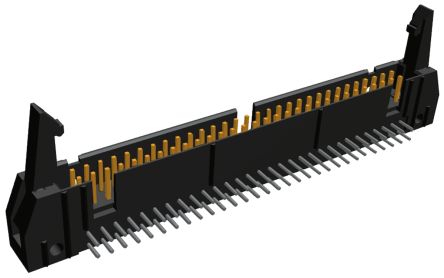 TE Connectivity AMP-LATCH Leiterplatten-Stiftleiste Gerade, 64-polig / 2-reihig, Raster 2.54mm, Kabel-Platine,