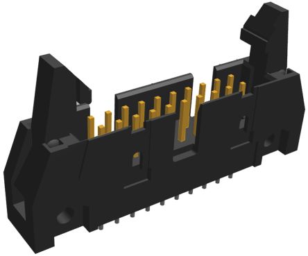 TE Connectivity AMP-LATCH Leiterplatten-Stiftleiste Gerade, 20-polig / 2-reihig, Raster 2.54mm, Kabel-Platine,