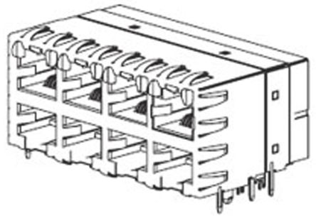 Molex Connecteur Modulaire RJ45 Cat 5, 5e Série 44170 Femelle, STP Montage Sur CI Angle Droit