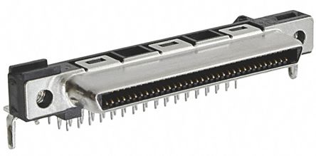 TE Connectivity Conector Hembra Para PCB Ángulo De 90° Serie CHAMP, De 68 Vías En 2 Filas, Paso 1.6mm, 30 V, 1.5A,