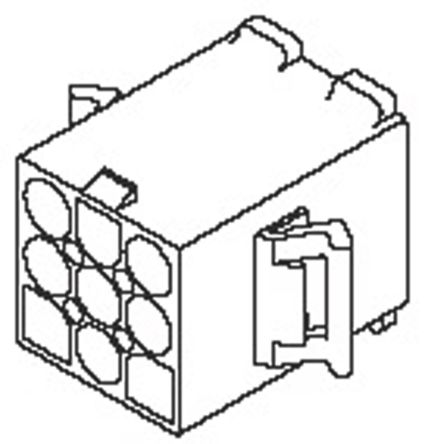 Molex Carcasa De PCB 19-09-2158, Serie 1909, Paso: 6.7mm, 15 Contactos, 3 Filas, Recta, Macho, Montaje En Panel