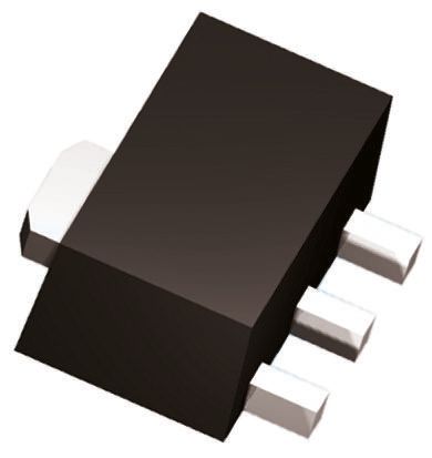 DiodesZetex NPN低饱和度双极晶体管, SOT-89封装, 最大直流集电极电流4.5 A, 最大集电极-发射电压100 V, 贴片安装, 最大耗散功率1.5 W, 3引脚