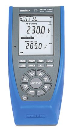 Metrix 3290 Handheld Digital Multimeter, True RMS, 20A Ac Max, 20A Dc Max, 600V Ac Max - UKAS Calibrated