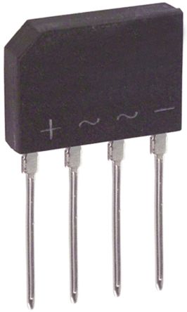DiodesZetex Brückengleichrichter, 1-phasig 2A 200V THT 1.1V KBP 4-Pin 500μA