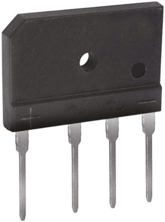 DiodesZetex Brückengleichrichter, 1-phasig 10A 1000V THT 1.05V GBJ 4-Pin 500μA