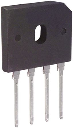 DiodesZetex Brückengleichrichter, 1-phasig 10A 200V THT 1V GBU 4-Pin 500μA Siliziumverbindung
