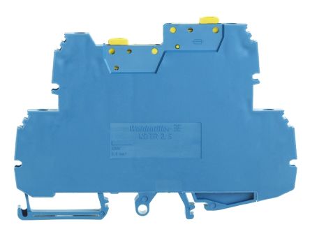 Weidmuller W Series Blue Disconnect Terminal Block, 2.5mm², Double-Level, Screw Termination