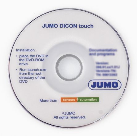 Jumo Windows Temperature Control Software For Use With Dicon Touch B703571.0