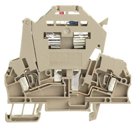 Weidmuller Weidmüller Z Reihenklemme Mit Sicherungshalter Einfach Beige, 120 V Ac/dc / 6.3A, Klemmanschluss