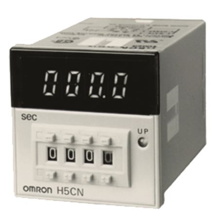 Omron H5CN Zeitrelais, Tafelmontage, 0.001 → 99.99s, 100 → 240 V Ac, 12 → 48V Dc, 1 Kont. Einfach,