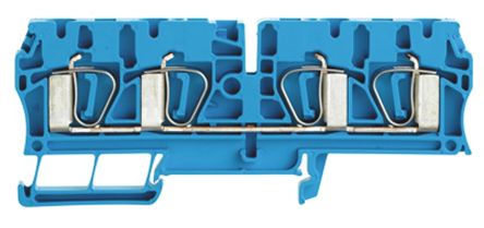 Weidmuller Z Series Blue Feed Through Terminal Block, Single-Level, Clamp Termination