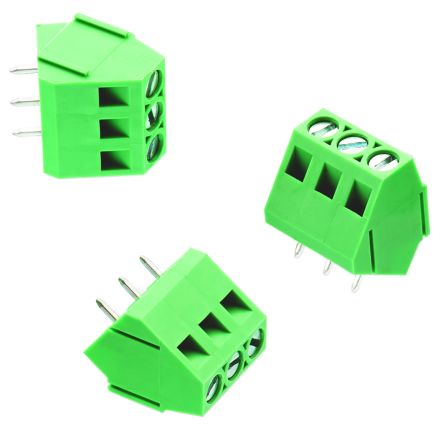 Wurth Elektronik Borne Para PCB Hembra De 2 Vías, Paso 5mm, 10A, De Color Verde, Montaje Montaje En Orificio Pasante,