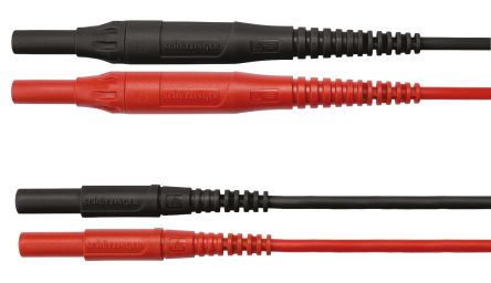 Schutzinger Cable De Prueba De Color Negro, Rojo, Macho, 1kV, 500mA, 1m