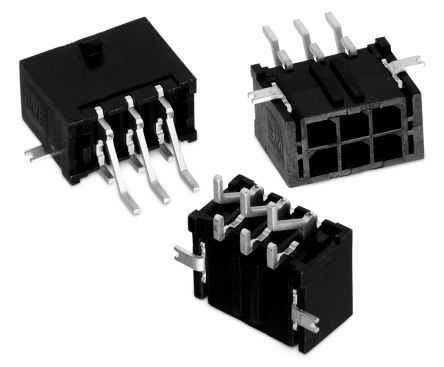 Wurth Elektronik Conector Macho Para PCB Ángulo De 90° Serie WR-MPC3 De 2 Vías, 2 Filas, Paso 3.0mm, Para Soldar,
