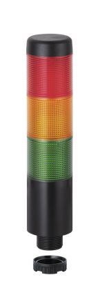 Werma 多层警示灯 Kompakt 37 系列, 3 照明元件, 红色/绿色/黄色灯罩, 24 V电源 红/黄/绿 (带蜂鸣器)