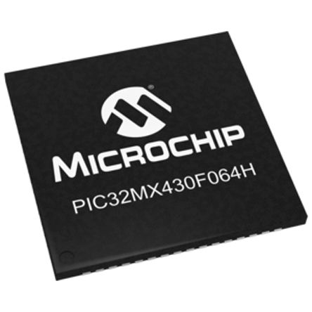 Microchip Microcontrôleur, 32bit, 16 Ko RAM, 64 + 12 Ko, 100MHz, QFN 64, Série PIC32MX