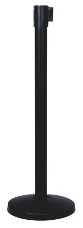 RS PRO Black Stainless Steel Retractable Barrier