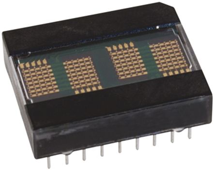 Broadcom 4位LED数码管, 绿色, 通孔安装