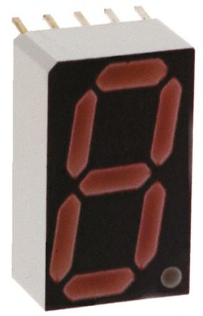 Broadcom LED-Anzeige 7-Segment, Rot 637 Nm Zeichenbreite 7.8mm Zeichenhöhe 14.2mm THT